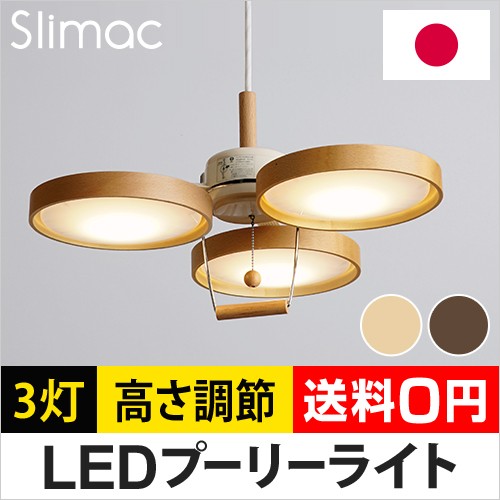 Slimac 3灯LEDウッドプーリーライト PE-308