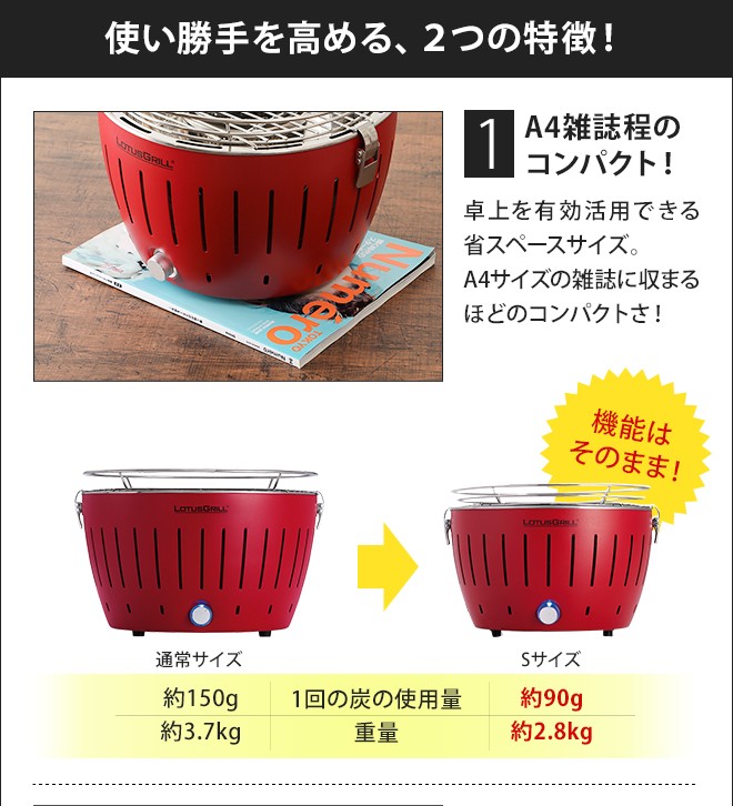 バーベキュー 卓上 コンロ BBQコンロ 無煙 炭火 ロータスグリル