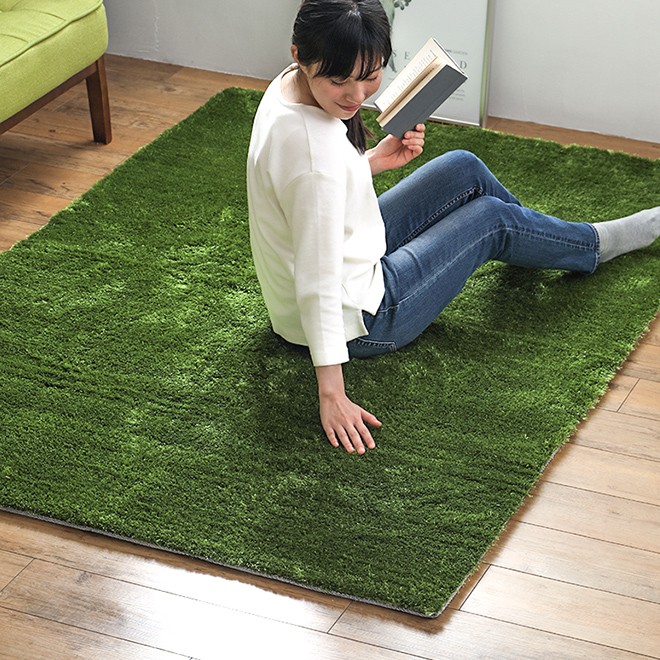 シャギーラグ グラスラグ 140×200 長方形 芝生 : セレクトショップAQUA