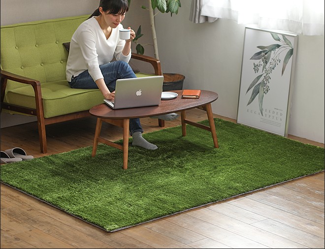 シャギーラグ グラスラグ 140×200 長方形 芝生 : セレクトショップAQUA