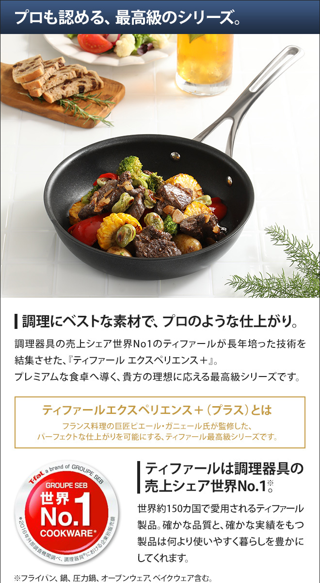 T-fal（ティファール） 選べる豪華特典 エクスペリエンス+ フライパン