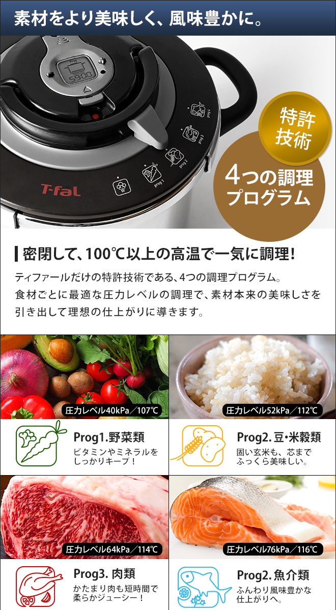 T-fal 圧力鍋 ティファール T-faL エクスペリエンス＋ 圧力なべ
