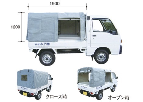 送料無料アルミ　軽トラテント　軽トラック　荷台の雪・雨対策に簡易テントセット　KST-1.9代引き不可