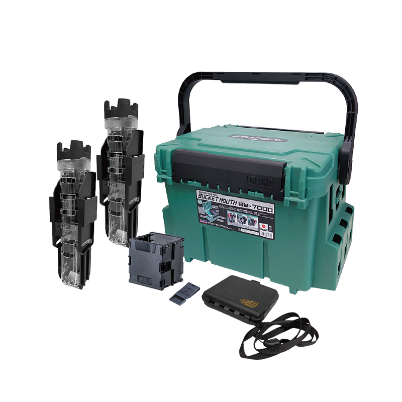 望月ページ　ソウメイ2本セット メイホウ（MEIHO） バケットマウス BM-7000 グリーン 釣り + ロッド