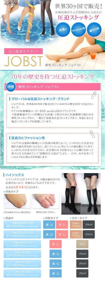 男性向けハイソックス テルモ弾性ストッキング ジョブスト