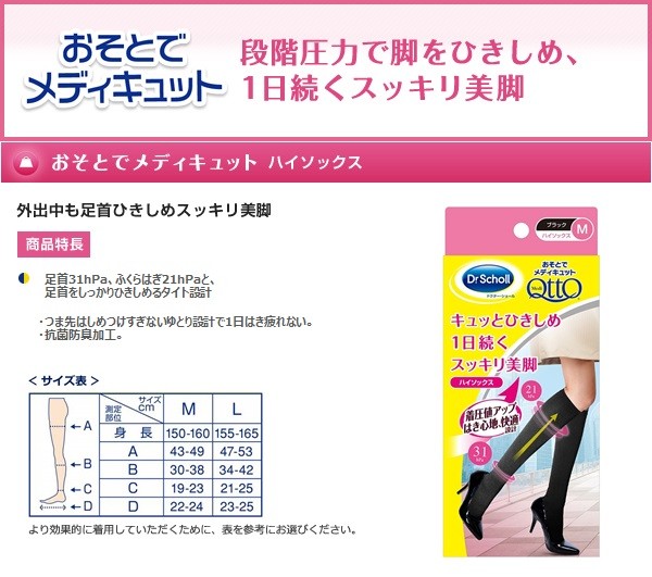 ドクターショール（Dr.Scholl） おそとでメディキュット ハイソックス