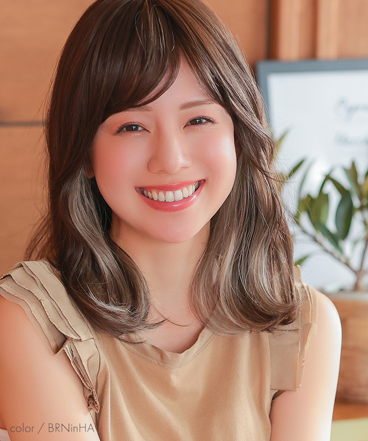ウィッグ 女性 ミディアム インナーカラー 医療用ウィッグ 自然  フルウィッグ  レディース かつらの画像