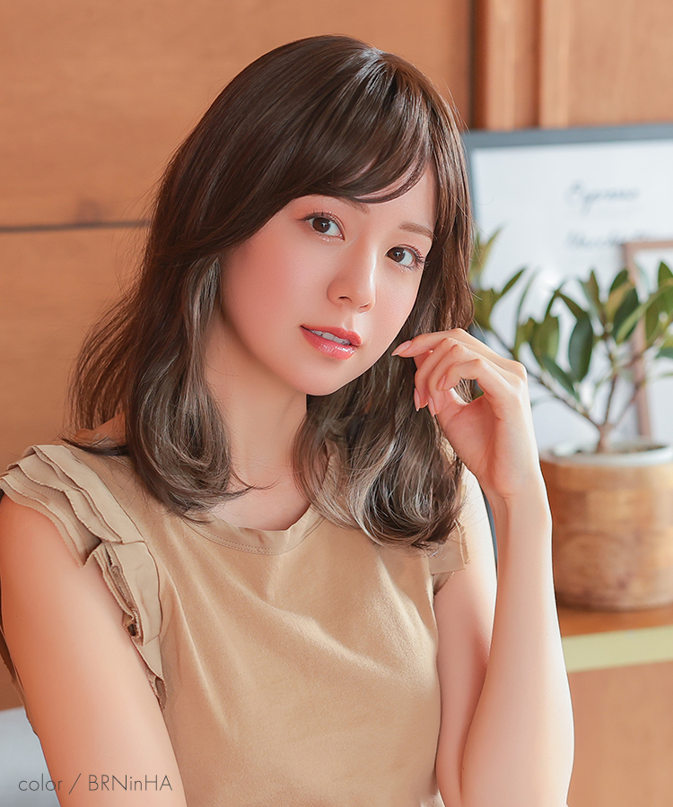 ウィッグ 女性 ミディアム インナーカラー 医療用ウィッグ 自然  フルウィッグ  レディース かつらの画像