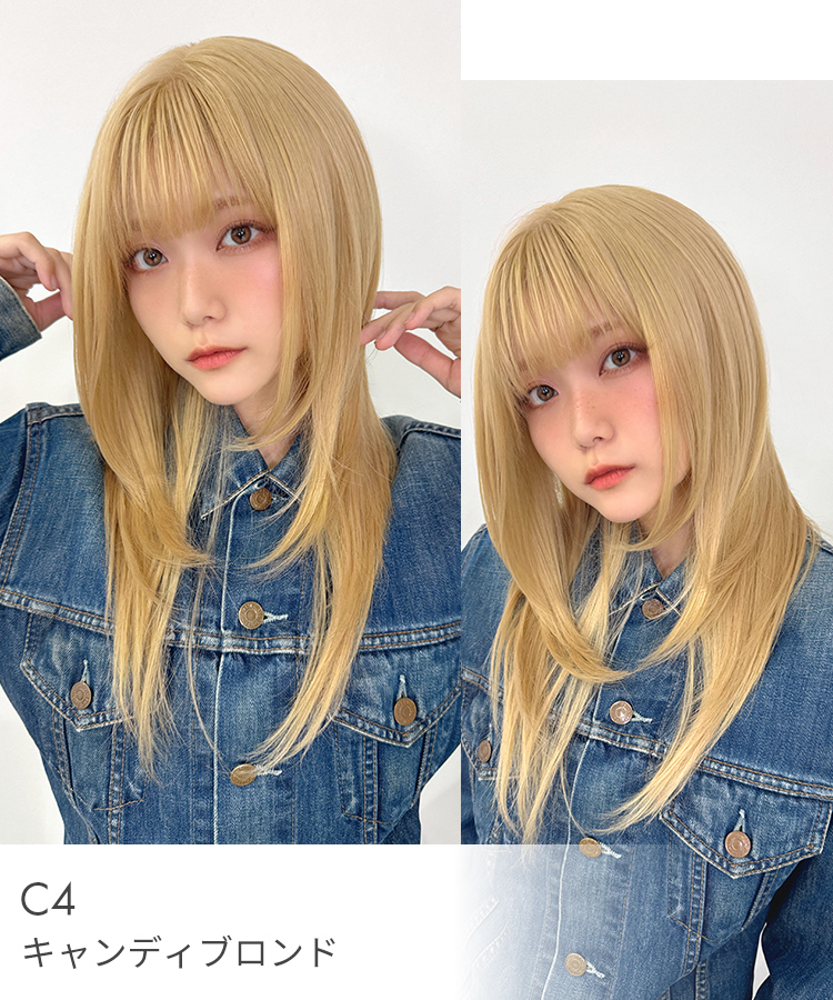 ウィッグ ロング ハッシュカット ロングウィッグ ウイッグ フルウィッグ 女性 ブラウン ブラック ベージュ ブロンド ピンク ウルフ 黒髪 茶 医療用 かつらの画像