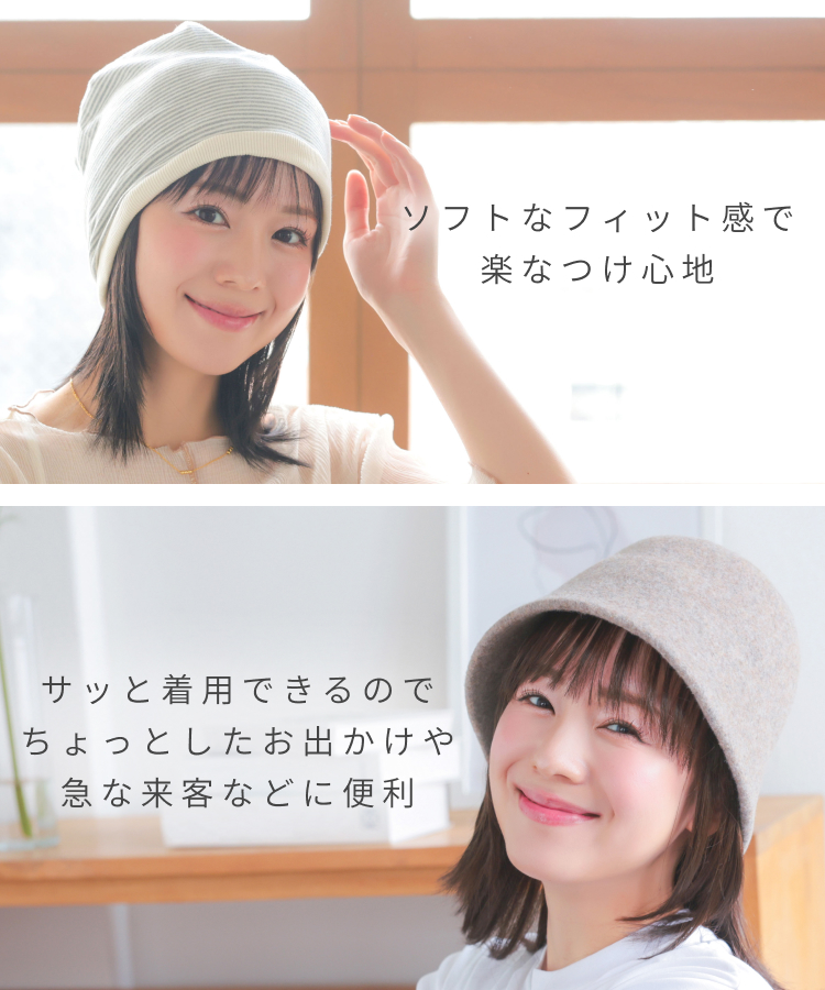 ウィッグ付き帽子 髪付き帽子 毛付き 帽子 ウ...の詳細画像2