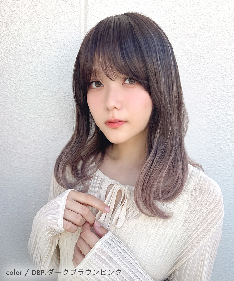 医療用ウィッグ ミディアム ウィッグ バレイヤージュ グラデーション ウイッグ 医療用 カール ハイライト 自然 女性 ウイック フルウィッグ レディース かつらの画像