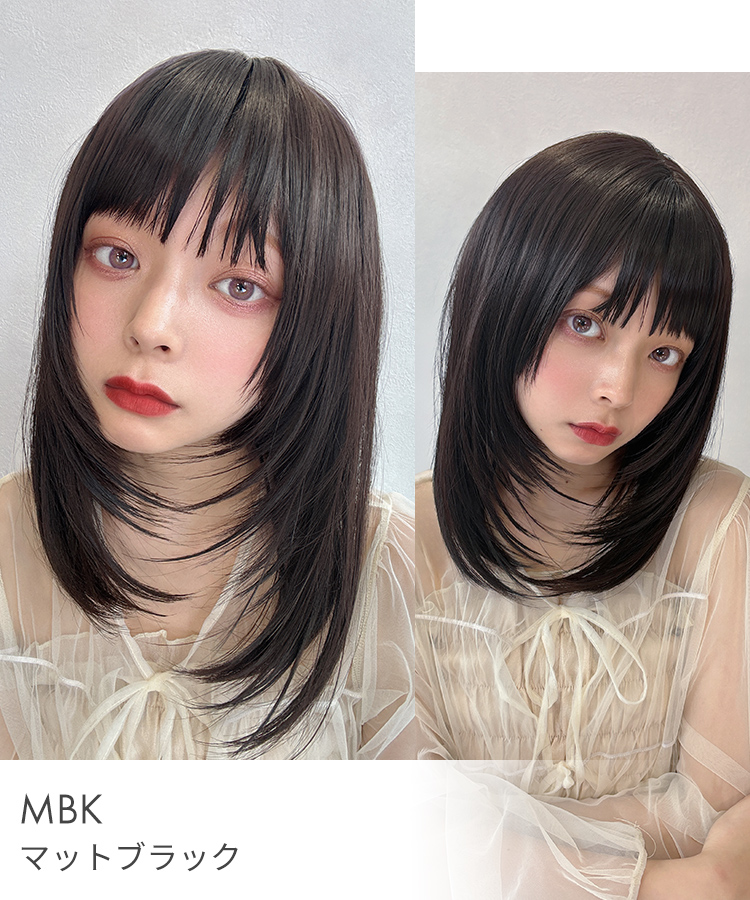 ウィッグ ロング ストレート セミロング 黒髪 ロングウィッグ ウイッグ インナー メッシュ レイヤー ブラック ブラウン ウイック フルウィッグ かつら 医療用の画像