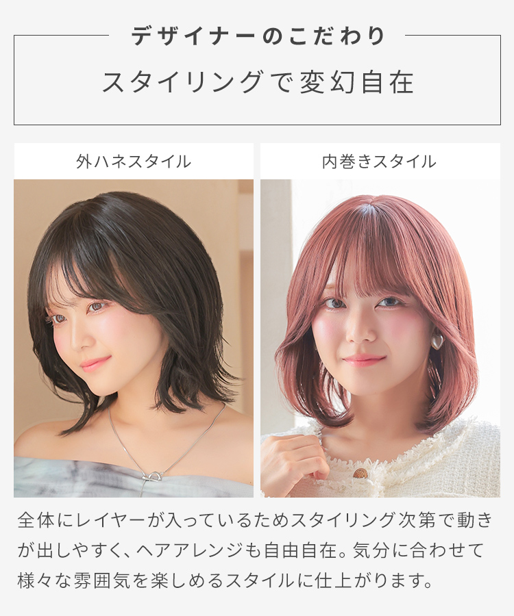 ウィッグ ミディアム ボブ シースルーバング 前髪 自然 ウイッグ 医療用 ウイック フルウィッグ 黒髪 金髪 ブラウン ブロンド 女性 レディース かつら レースの画像