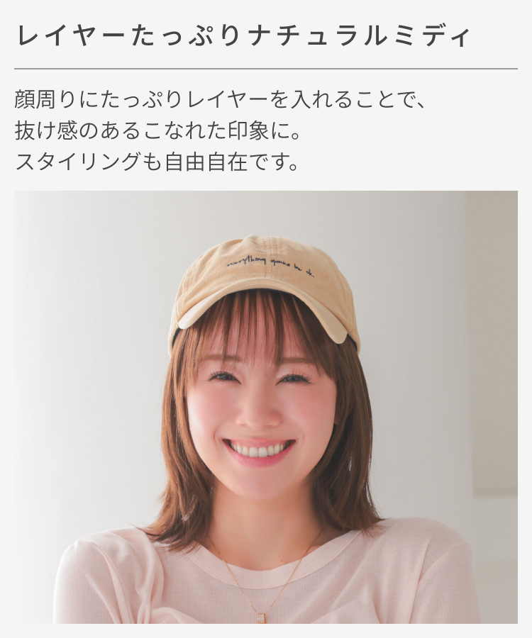 ウィッグ付き帽子 髪付き帽子 毛付き 帽子 ウ...の詳細画像4