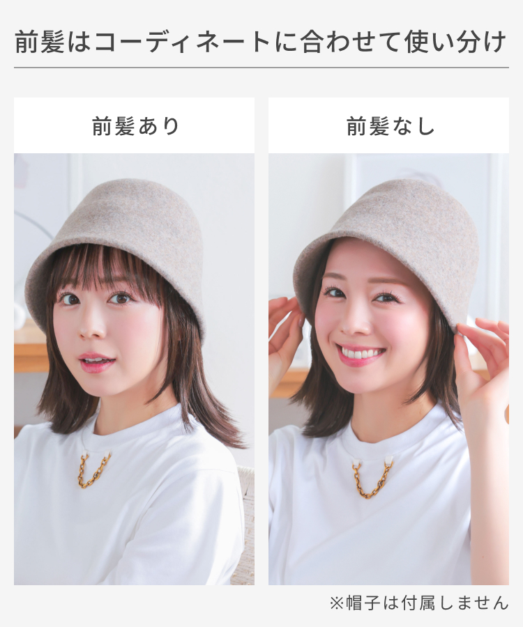 ウィッグ付き帽子 髪付き帽子 毛付き 帽子 ウ...の詳細画像5