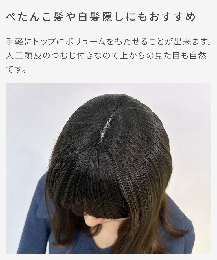 AQUADOLL 部分ウィッグ 頭頂部ウィッグ ヘアピース 頭頂部 部分
