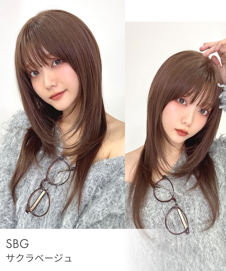 ウィッグ ロング ハッシュカット ロングウィッグ ウイッグ フルウィッグ 女性 ブラウン ブラック ベージュ ブロンド ピンク ウルフ 黒髪 茶 医療用 かつらの画像