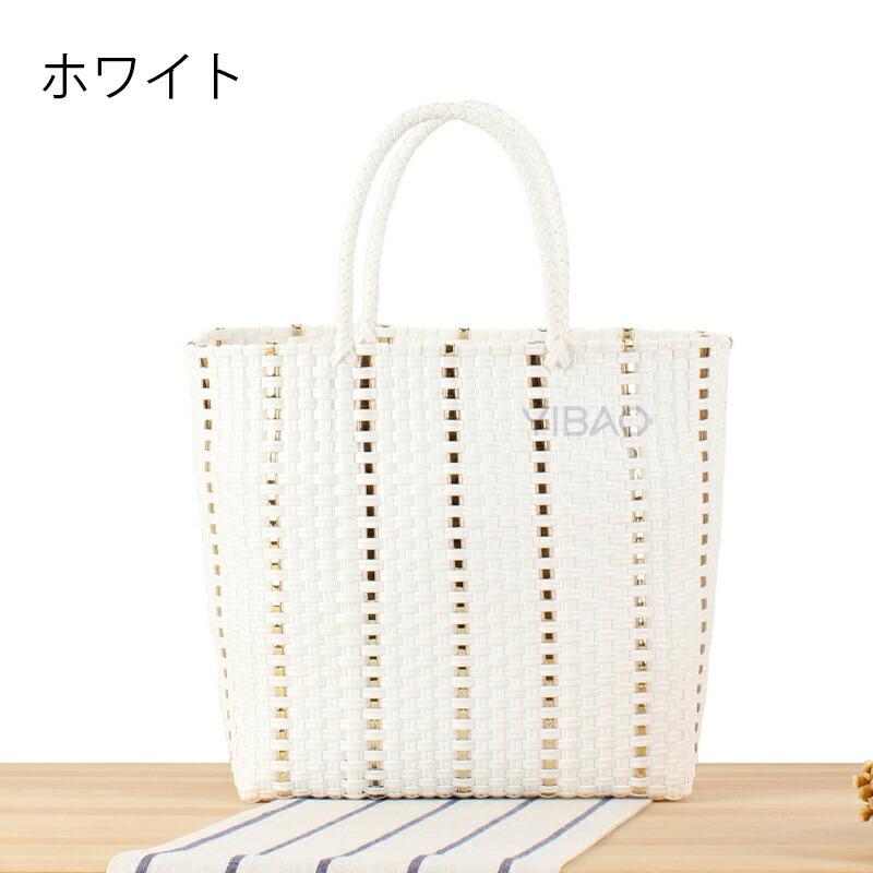トートバッグ かごバッグ ビニール チャーム スモール ビニールバッグ