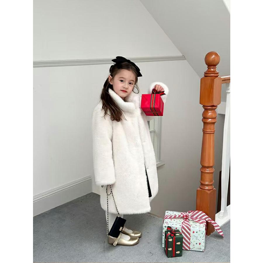 もこもこ キッズボアコート ファー 子供服 女の子 フェイクファー 皮毛