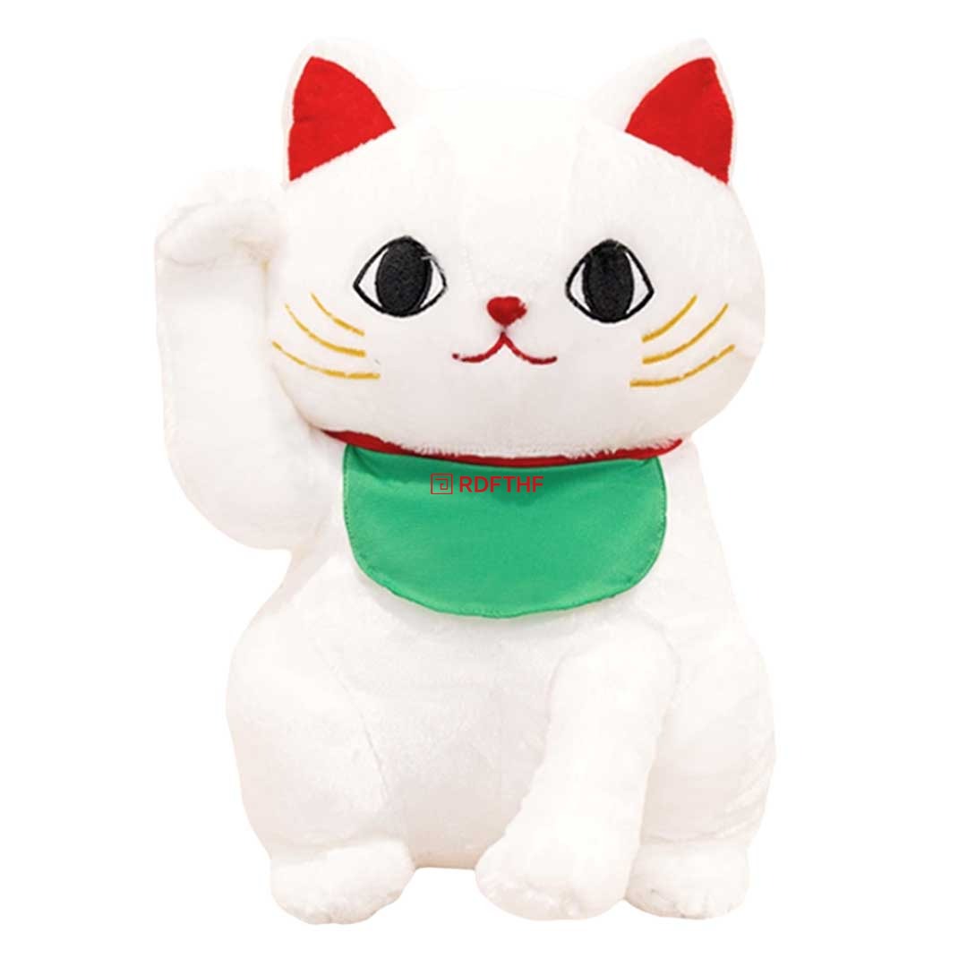ぬいぐるみ 招き猫 40cm 白猫or黒猫 クッション 抱き枕 ブラック