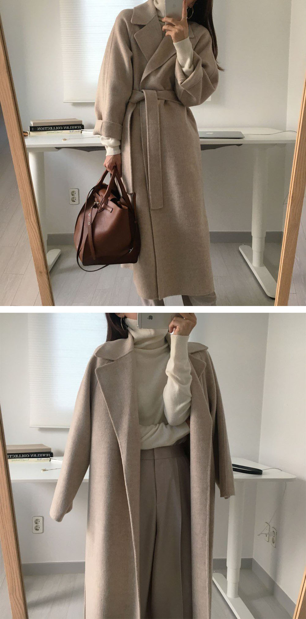 ロングコート ダブルフェイス チェスターコート ウールコート