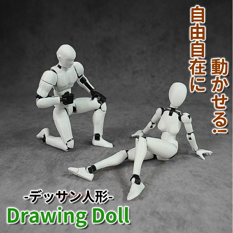 デッサンドール 男女セット台座付き 人形人体 模型 フィギュア