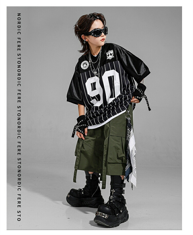 ダンス 衣装 キッズ セットアップ キッズダンス 男の子 黒 緑