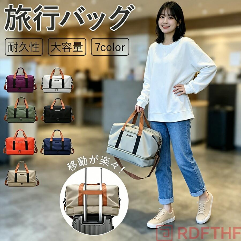 オリジナル　3個バッグ　と　シューズ収納バッグ ボストンバッグ 3WAY 大容量 軽量 シューズ収納 ナイロン 撥水 出張用
