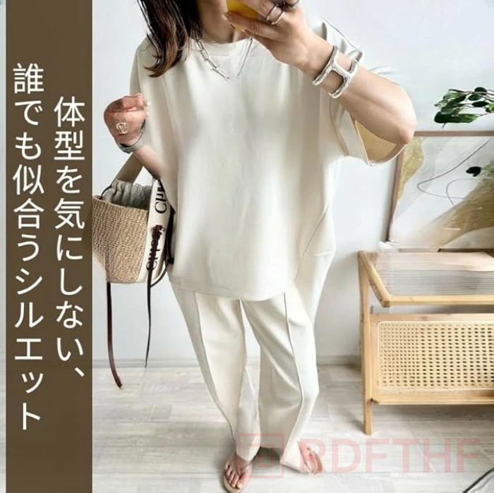 レディース セットアップ 春夏 半袖Tシャツ ロングパンツ 2点セット