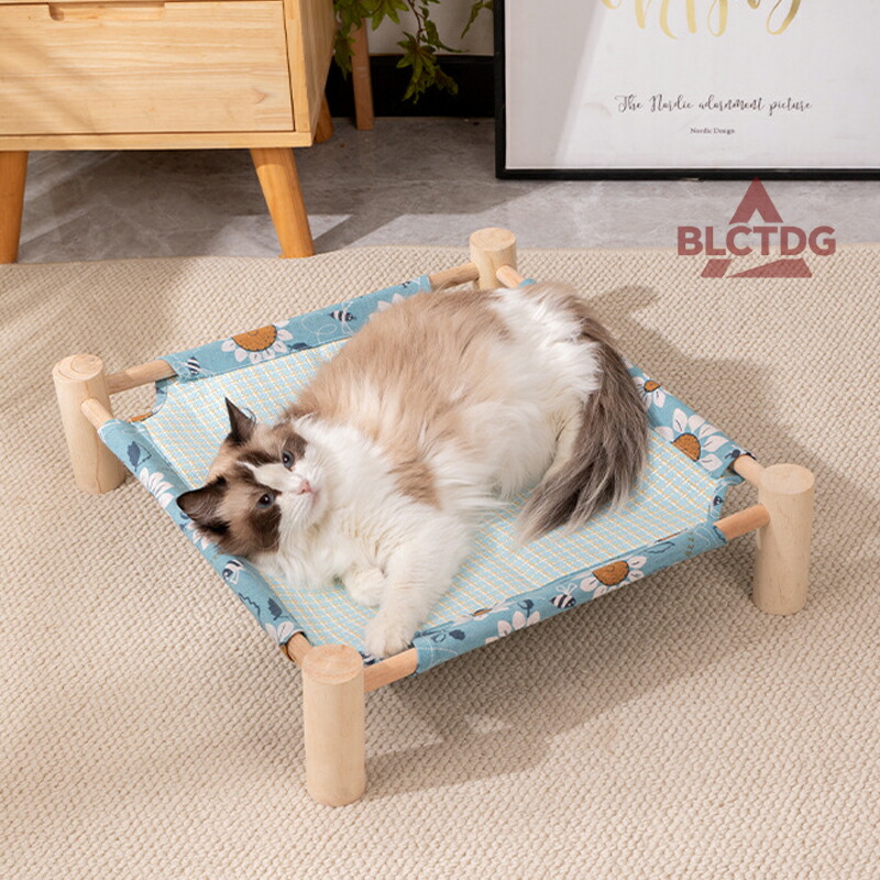 猫 ハンモック ベッド 木製 自立式 洗える キャットハンモック 室内用