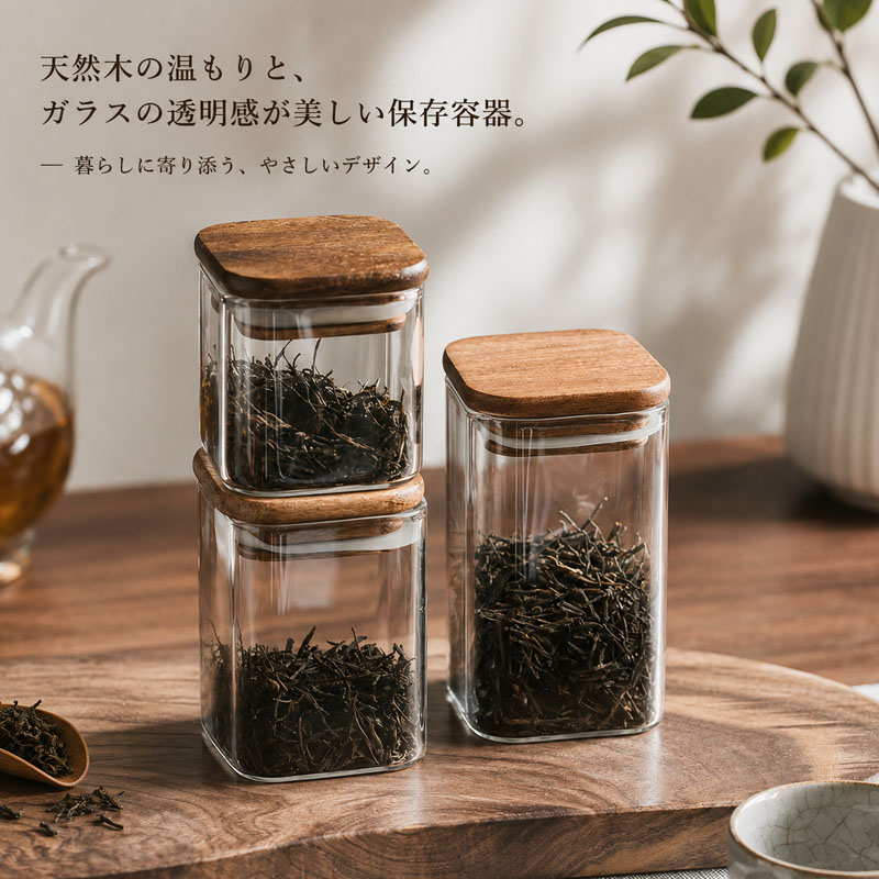 ガラスキャニスター コーヒーキャニスター 保存容器 密封瓶 ガラス瓶