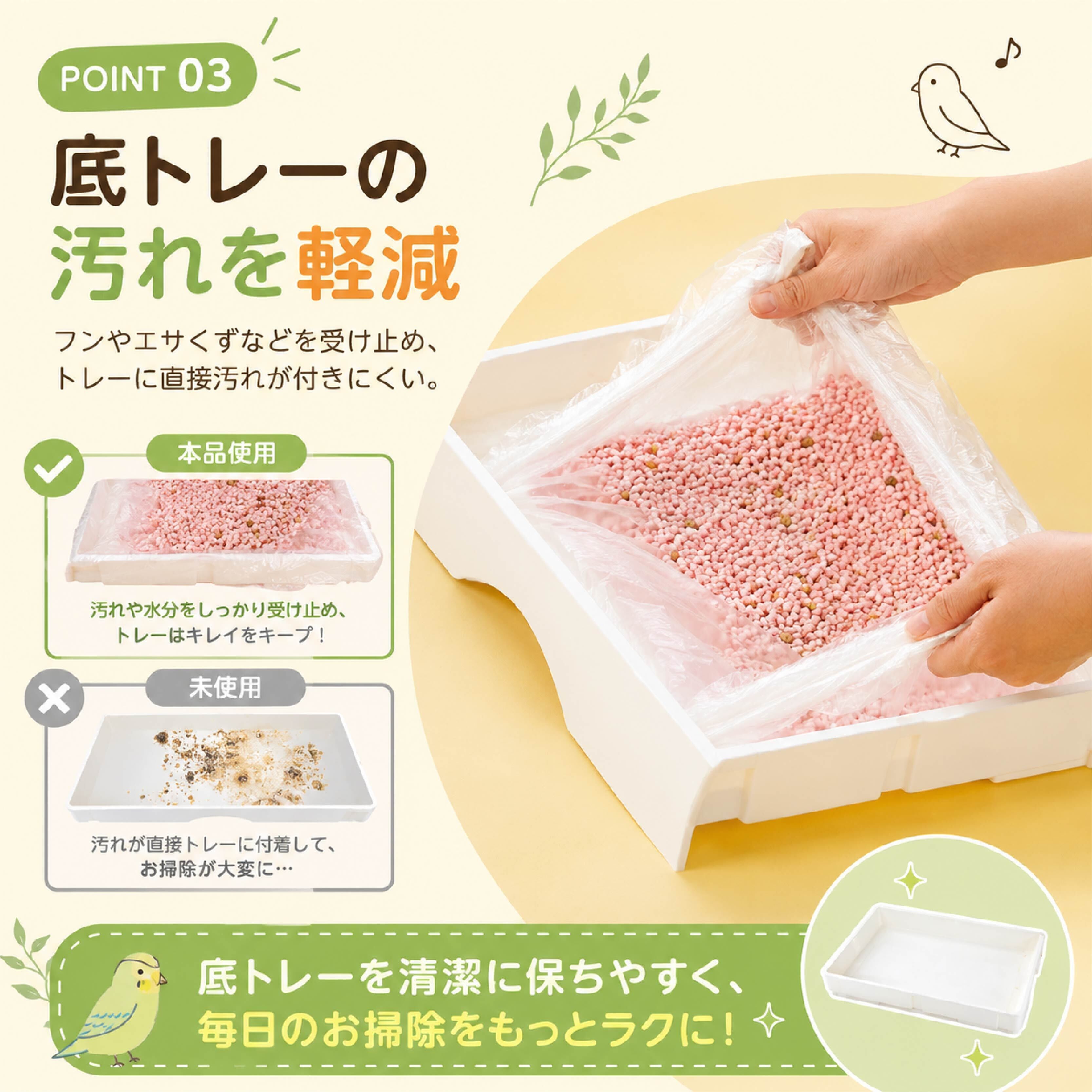 鳥かご用 使い捨てトレーライナー ケージライナー ペットケージ掃除袋