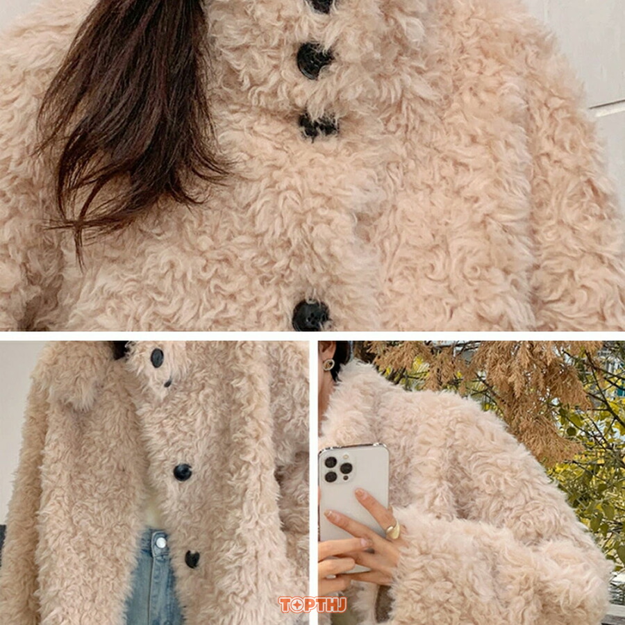 プードルファー アウター ブルゾン ボア ジャケット もこもこ