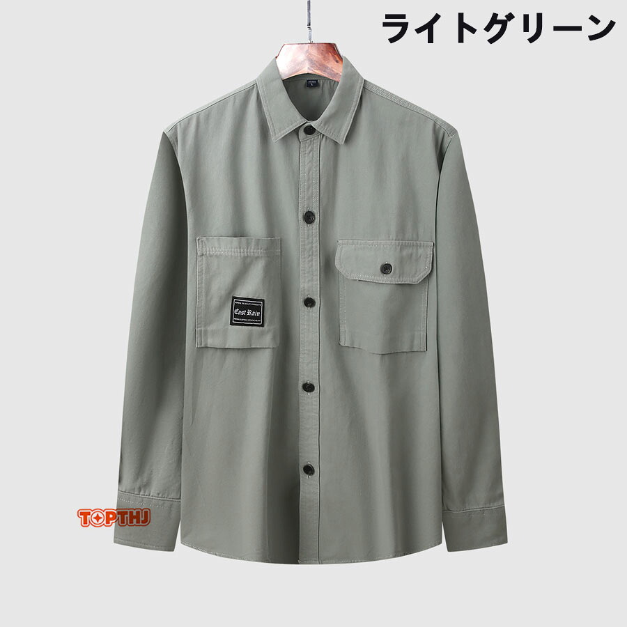 デニムシャツ メンズ 長袖 シャツジャケット カジュアルシャツ ワーク