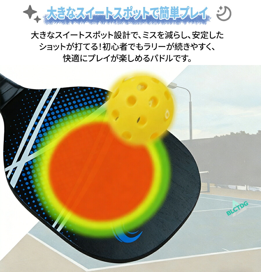 ピックルボール カーボンファイバー パドル 軽量 上級者 中級者 セット