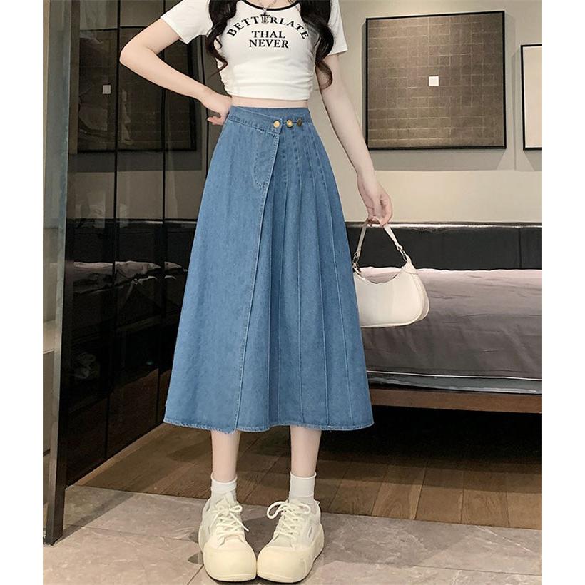デニムスカート 巻きスカート ラップスカート デニム aラインスカート