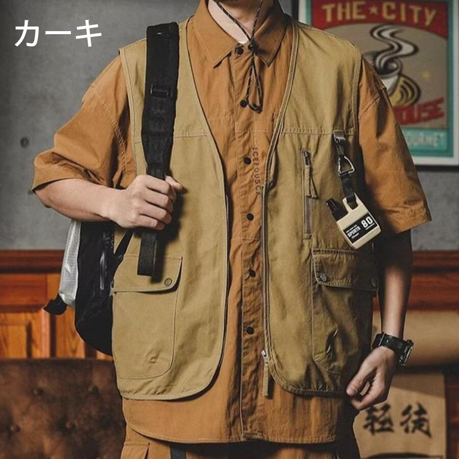メンズ ベスト 春夏 薄手 ジレ 洗える ポケット付き 紳士 トップス