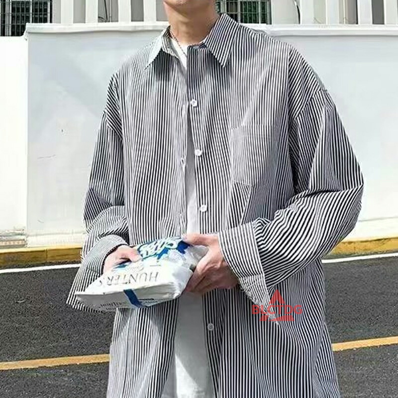 ストライプシャツ メンズ 長袖シャツ ストライプ柄 シャツ カジュアル