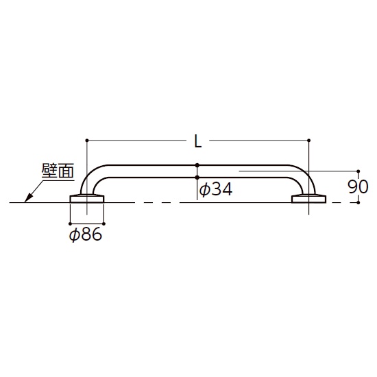 TOTO T112C6 TOTO パブリック用手すり 多用途用手すり 樹脂被覆タイプ