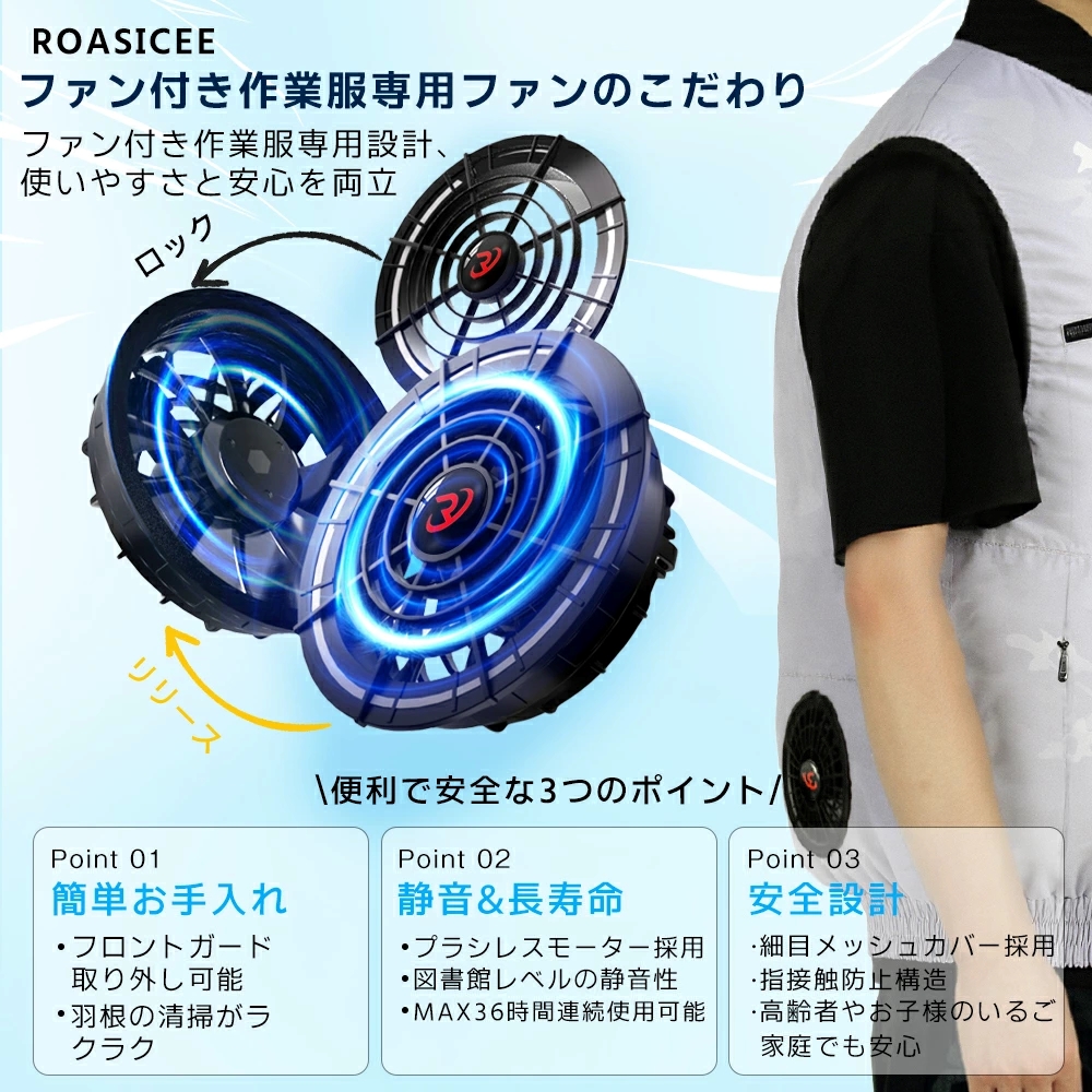 正規品」空調ファンバッテリーセット 簡単取り付け 夏用 22V 9枚