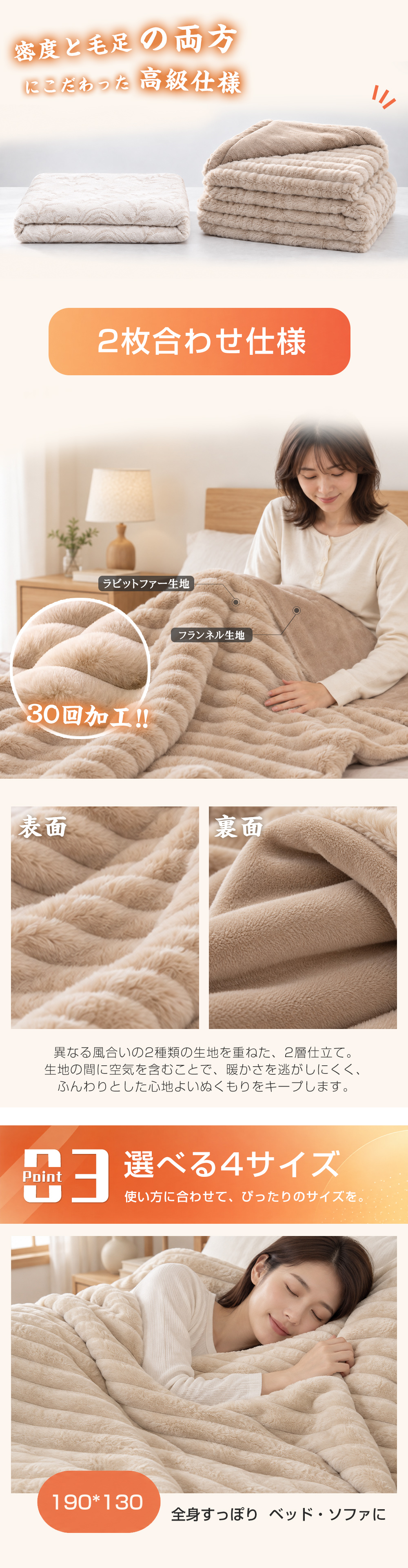 正規品】電気毛布 掛け敷き 190*130cm 大判 ふわとろ毛布 電気