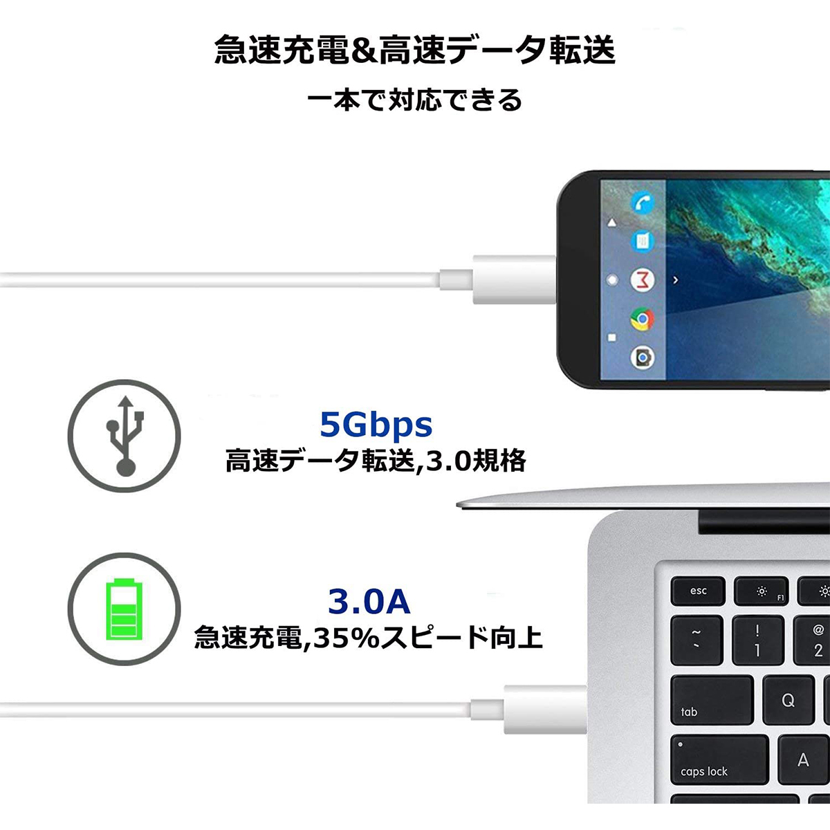 usb type-c Type-C 充電ケーブル 充電器 Android 充電 ケーブル 1m USB 急速充電 断線防止 データ転送 Switch  Huawei Xperia ZenFone Galaxy :cabletypec01:AR物語 - 通販 - Yahoo!ショッピング