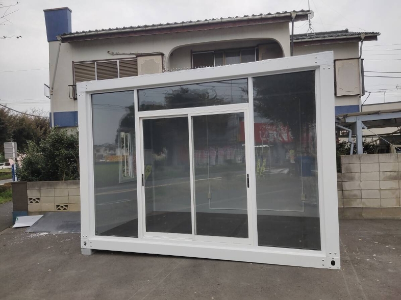 ユニットハウス プレハブ 店舗 ガラスデザイン 事務所 販売店 車庫