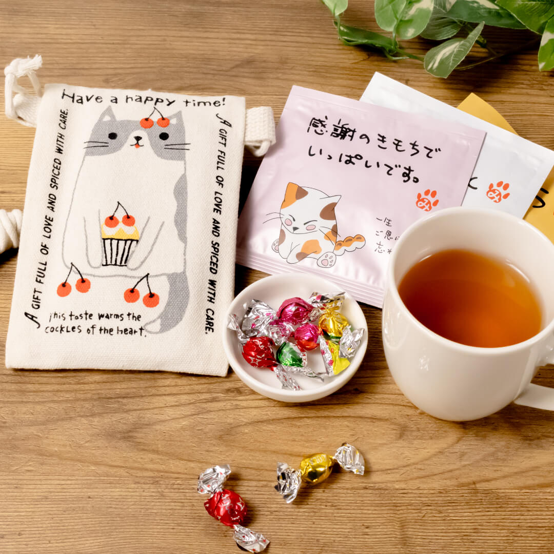 お茶の荒畑園 猫グッズ プレゼント みたらしちゃん 猫ポーチ