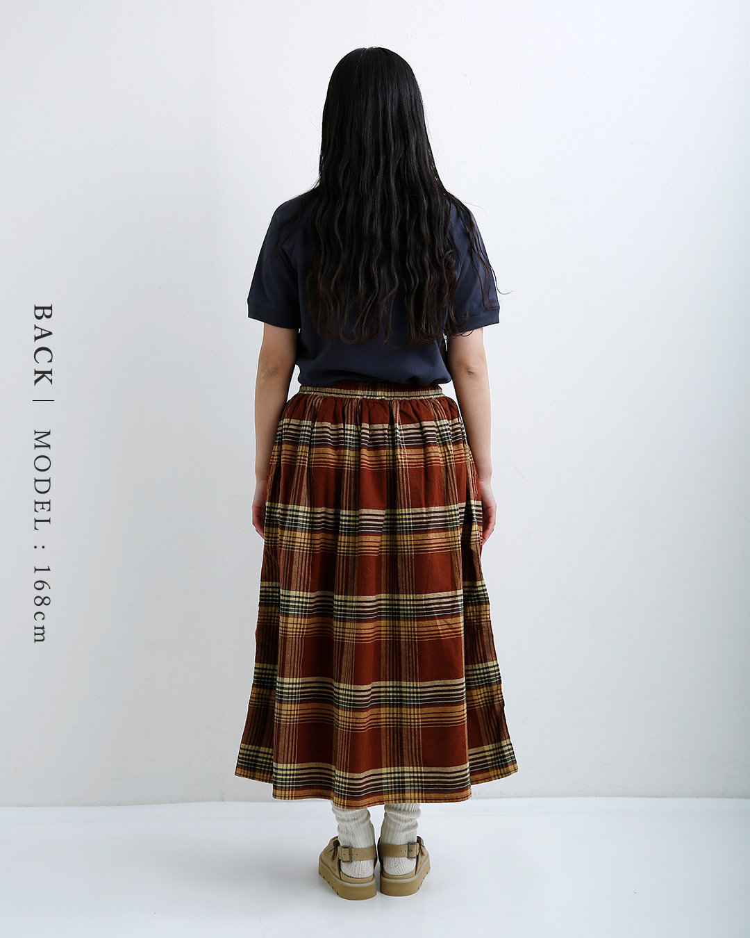 orSlow（オアスロウ） コットン リネン オリジナル チェック ギャザー