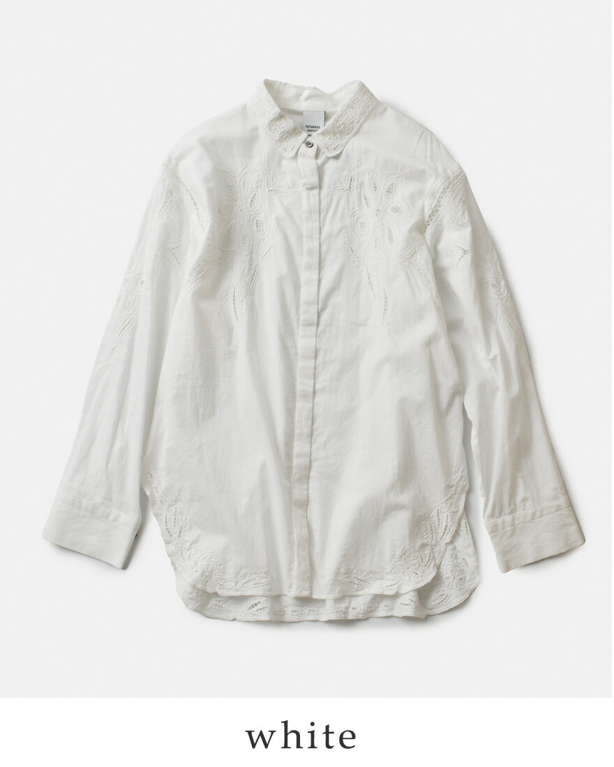 【50%OFF】ノンブルアンペール NOMBRE IMPAIR インドネシア 刺繍 ロングスリーブ シャツ 長袖 01-1-06-210-3-2 レディース NOMBRE IMPAIR 【50%OFF】ノンブルアンペール インドネシア 刺繍