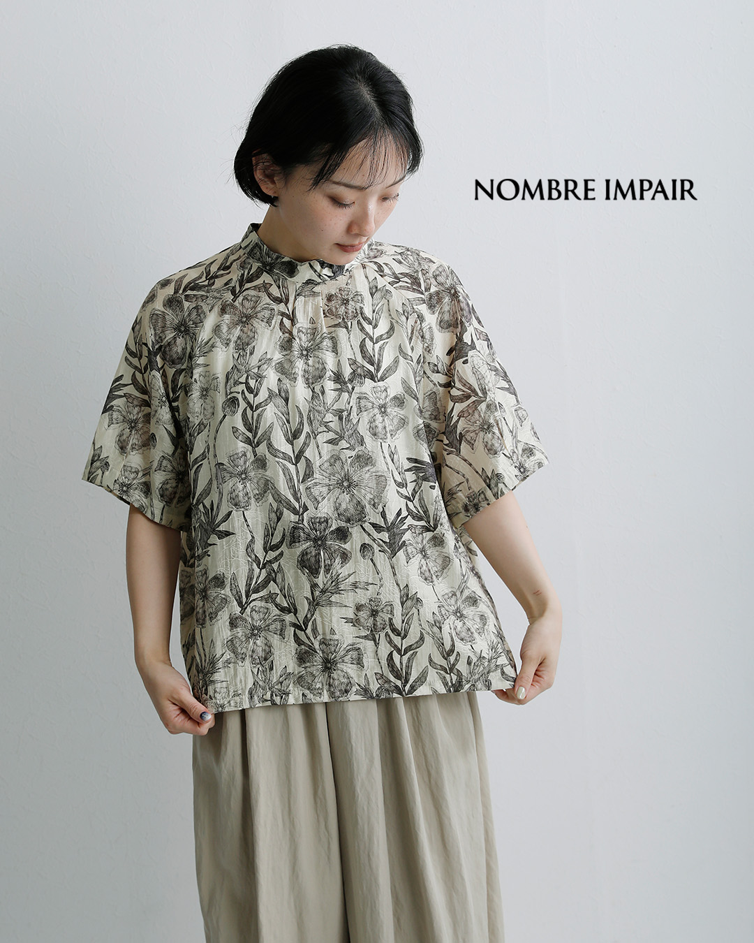 値下げ中【NOMBRE IMPAIR】 ダルメシアン柄ブラウス ombre（オンブル） ノンブルアンペール NOMBRE IMPAIR ビッグプランツ