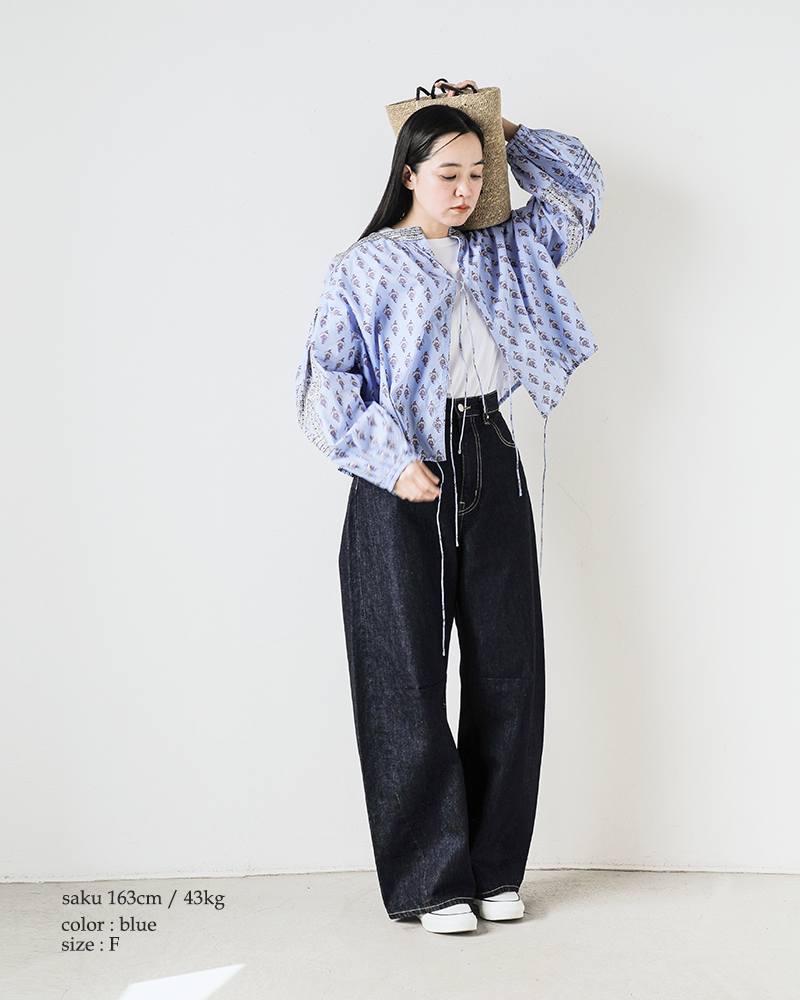 ヌキテパ 刺繍リボンカットソーブラウス美品 ne Quittez pas ヌキテパ 010251GU6 コットンボイルドットリーフ