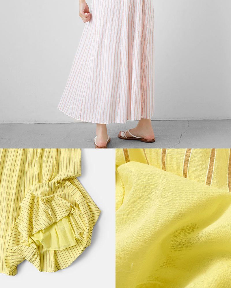 ne Quittez pas ヌキテパ コットン スラブ ストライプ ギャザースリーブ ドレス Cotton Slub Stripe Gather  Sleeve Dress 010441bl4 レディース＊＊ : 010441bl4 : aranciato ヤフー店 - 通販 -  Yahoo!ショッピング