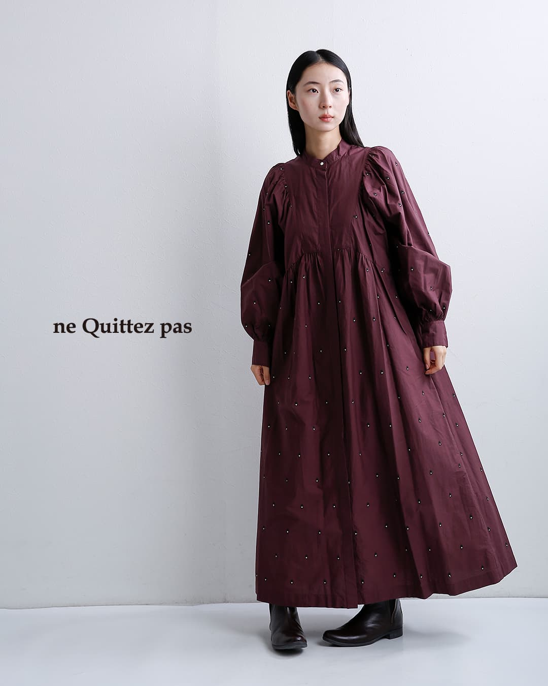 ne Quittez Pasワンピース NE QUITTEZ PAS!（ヌキテパ） ne Quittez pas コットン ギャザー